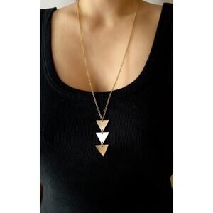 Gold-Tone Minimalist Triangle Pendant Necklace
